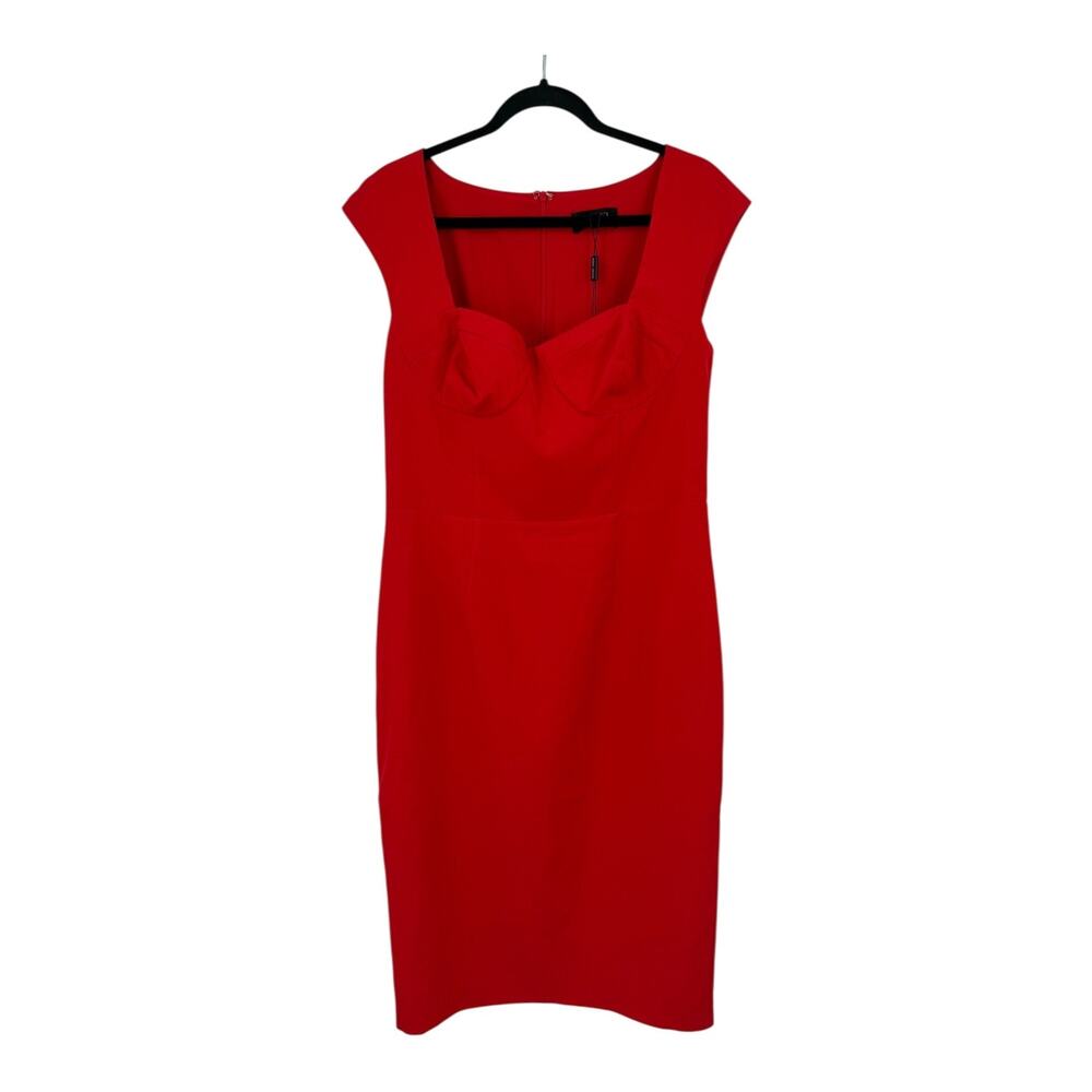 Alexia Admor Dress Harper Cap sleeves red size 14 - Picture 2 of 7